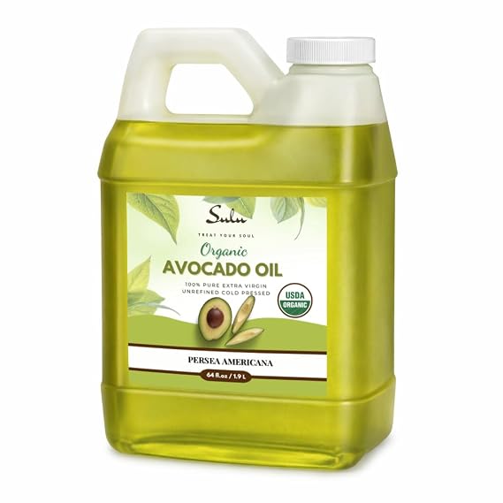 4 LBS/64 FL.OZ Certified Organic Unrefined Extra Virgin Cold Pressed Raw Avocado Oil