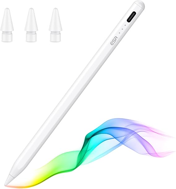 ESR Stylus Pen for iPad, iPad Pencil with Tilt Sensitivity, Palm Reiection, iPad Stylus with Magnetic Atachment Compatible with iPad Pro 12.9/11, iPad Air 5/4, iPad Mini 6, iPad 10/9/8th, White