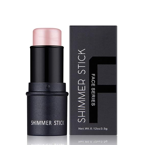 Magical Halo Highlighter Stick Highlighter Powder Stick Face Brightens and Shades Pencil Contour Stick Makeup Highlighter Stick(Pink)