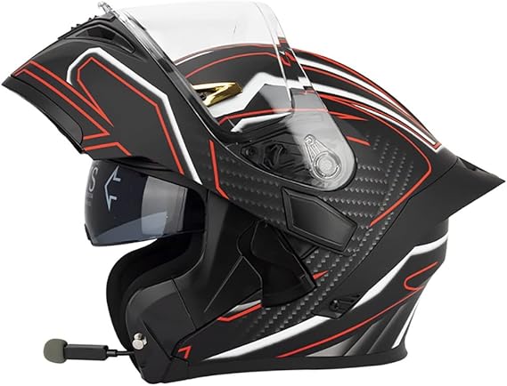 Built In Bluetooth Motorcycle Helmet Automatic Intercom Flip-up Motorcycle Modular Helmet Anti-fog Dual Visor Casco para Motocicleta Bluetooth Bilt Helmet DOT ECE Approved