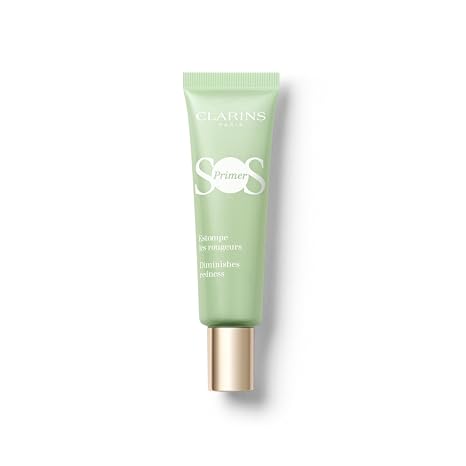 Clarins SOS Make-up Primer | Color Correcting | 24H Hydration* |Hydrating Primer | Blurs Imperfections, Boosts Radiance, and Preps Skin | All Skin Types | 1.0 Ounce