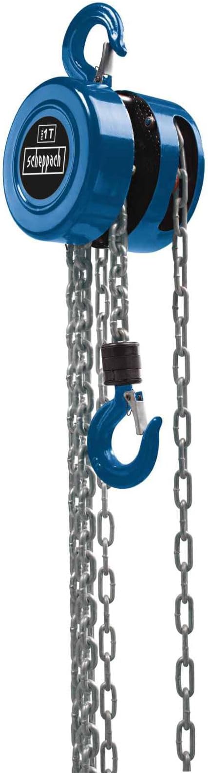 Scheppach CB01 Chain Hoist | 1000kg Load Capacity | 3m Lift Height | Manual Chain Hoist | Safety Hook | Pulley pulley | Load hook with safety bar | Long operating chain | Hoist ideal for construction sites, garages or workshops