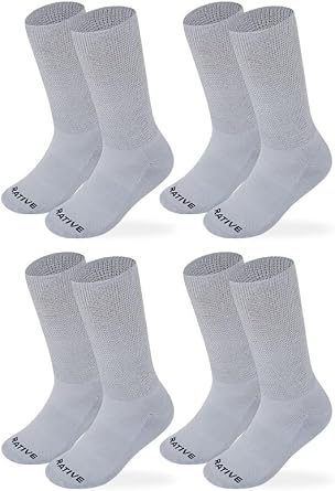 RATIVE Bamboo Diabetic Socks for Men & Women Regular Fit & Extra Wide Fit Non-Binding, Seamless Toe, Cushioned Sole.