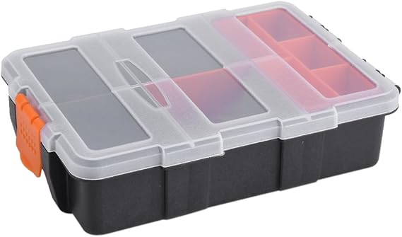 Components Storage Box, Two-Layer Plastic Case Heavy-Duty Small Parts Organizer Tool for Home Storage Consolidation Tool Classification