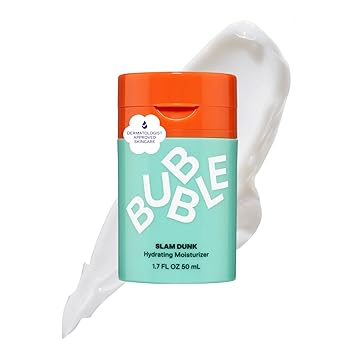 Bubble Skincare Slam Dunk Hydrating Face Moisturizer - Travel Size Lightweight Face Lotion with Vitamin E  Aloe Vera - Daily Facial Moisturizer for Normal  Dry Skin with Blue Light Protection 50ml