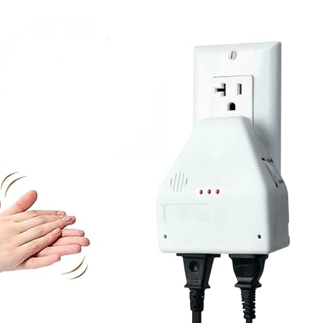 Switch, Clap On/Off Sound Activated On/Off Switch by Hand Clap w/ 2 Outlets for Home Appliance