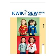 KWIK-SEW PATTERNS K4035 Tops for 18-Inch Dolls Sewing Template, One Size