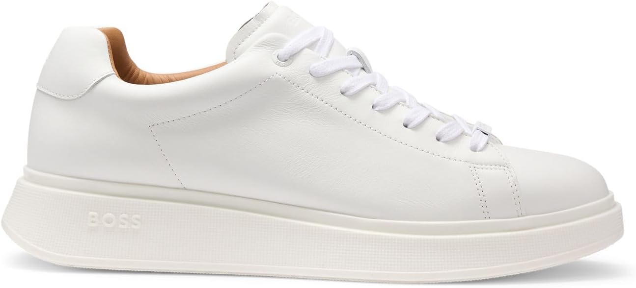 BOSS Mens Bulton Runn Suede Trainers with Logo lace Loop Size