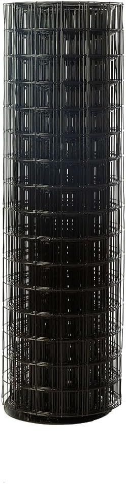 12.5ga Galvanized Steel Black PVC Coated Welded Wire 4'' x 4'' - Fence Roll (4' x 100')