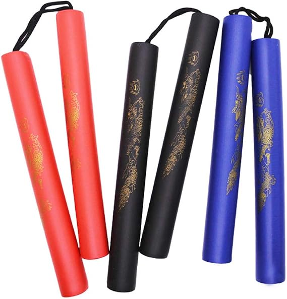 Smoostart Nunchuck, Foam Nunchucks for Adults/Kids Training, Foam Rubber Safety Nunchucks Martial Arts (Black)