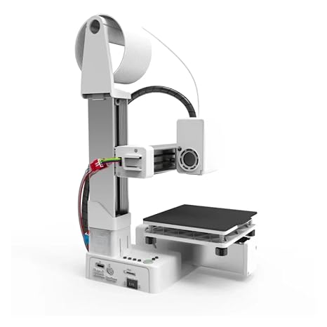 Entry Level Mini 3D Printer 100x100x100mm - PLA/TPU Compatible with Power Adapter for Student & DIY(K10-White,US)