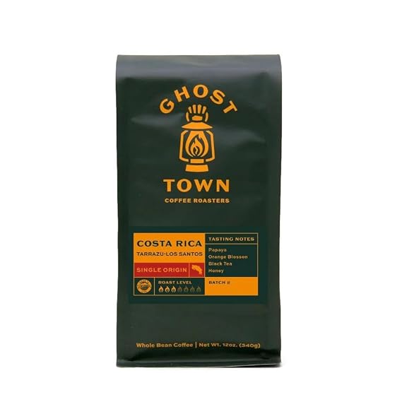 Ghost Town Coffee Roasters "Costa Rica Tarrazu" Medium Roasted Whole Bean Coffee - 5 Pound Bag