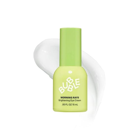 Bubble Skincare Morning Rays Brightening Eye Cream - Vitamin C Under Eye Cream for Dark Circles & Puffiness - Enriched with Green Tea Extract to Calm, Protect & Soothe Skin (15ml)