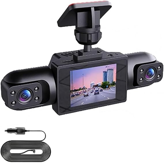 360 Full View Car Dashcam, 4K UHD Front & 1080P Side Rear Cameras, with Motion Detection, Supports Cycle Recording, Smart Parking Surveillance Camera, 170 Degree Wide Angle Dash Cam (Three Lenses)