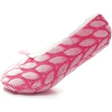Foxbury Sherpa Lined Slippers SK527 Pink Leaf S/M