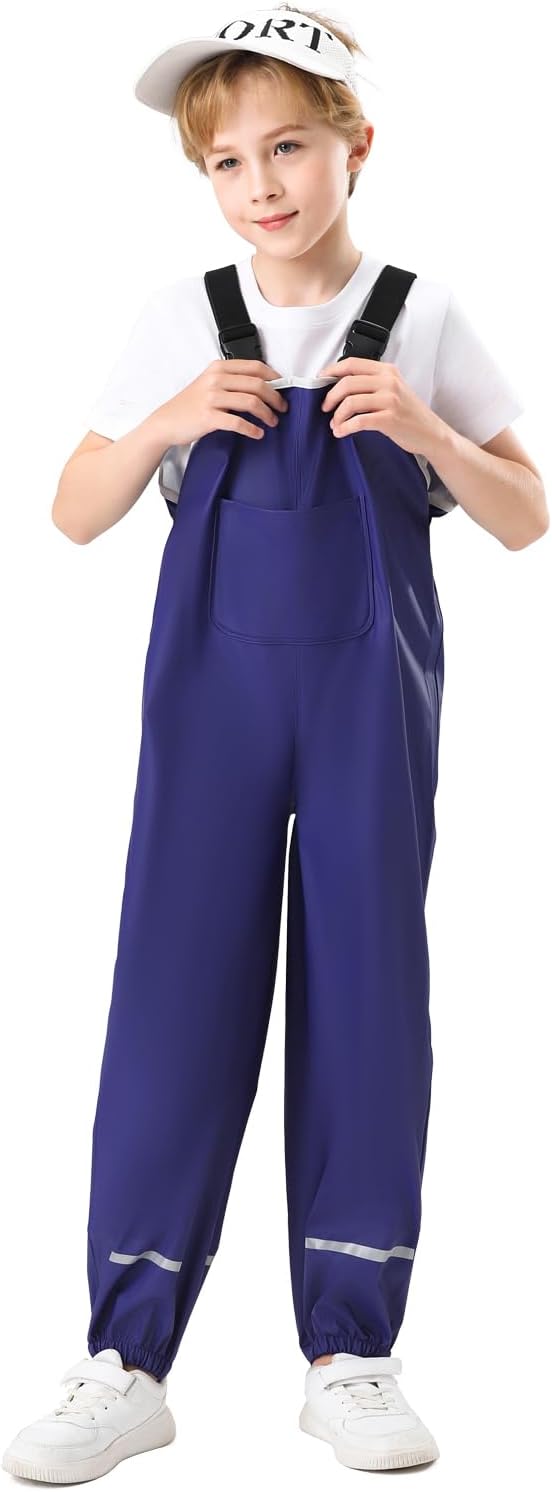Kids Unisex Rain Pants, Green, Size 2-9 Years