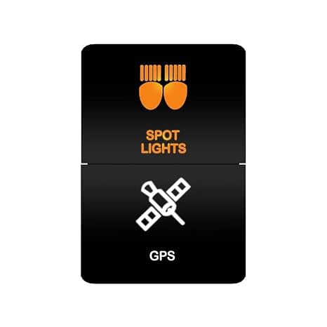 momentary power switch 12V Dual Push Button Switch Light Bar Fit For Toyota Orange/White Fit For 4Runner Prado Landcruiser Sizes 32.5mm X 22mm Start Stop Button(Clear)
