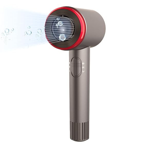 Cordless Hair Dryer, 104 F Low Temperature Hair Care, Fast Drying, Strong Wind Speed, Negative-Ion Low Noise and Constant Temperature Technology, Indoor Home Hair Dryer, for Adults/Kids/Pets