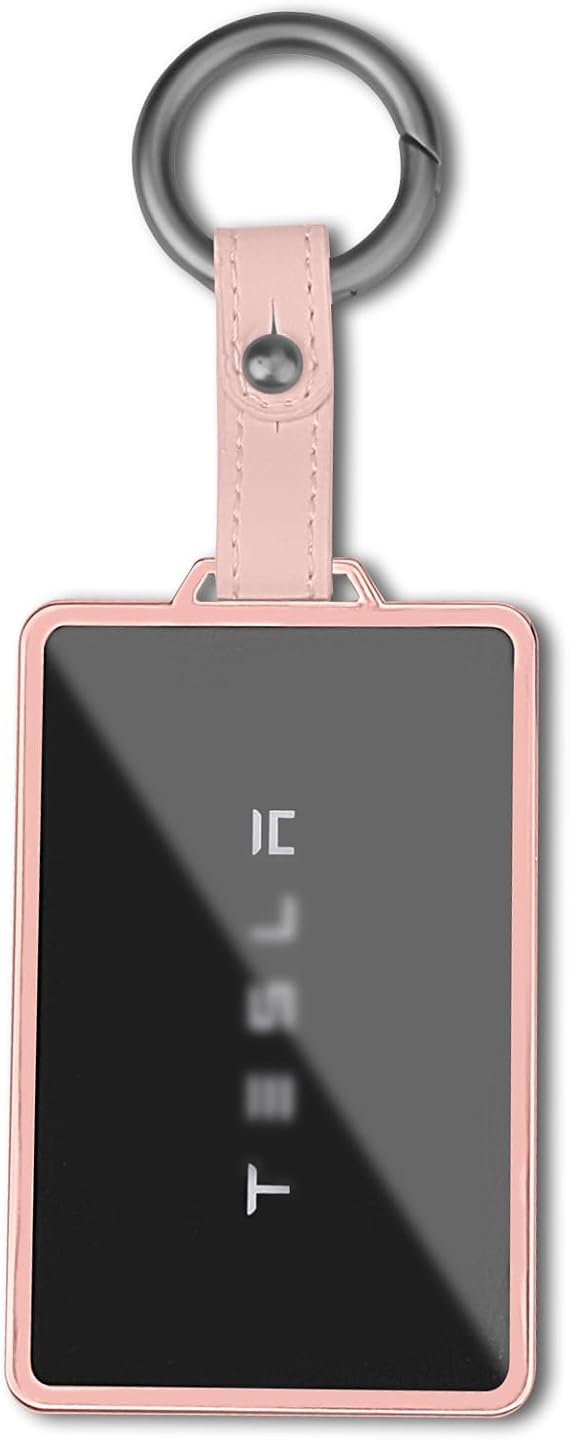 QBUC for Tesla Transparent Card Key Cover Holder Soft Card Key Cover (Pink)