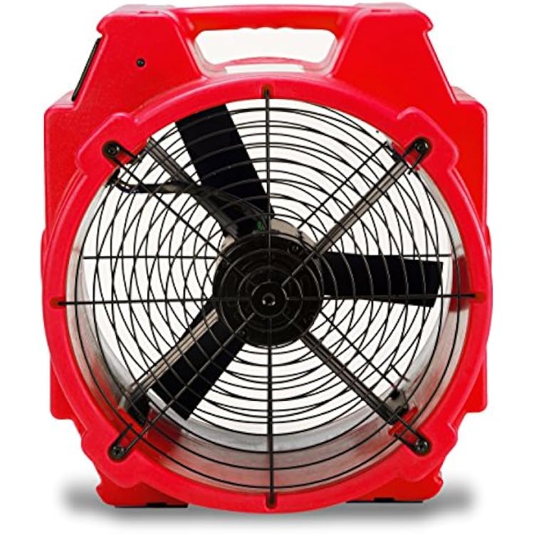 B-Air 14 HP Polar Axial Blower Fan High Velocity Air Mover for Water Damage Restoration, Air Circulation, Drying, 3300 CFM, Daisy Chain Capable, Stackable, Red