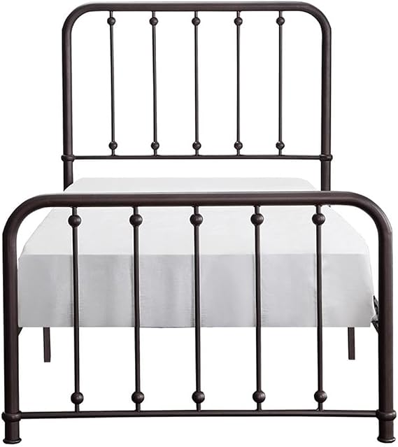 Lexicon Homelegance Larkspur Metal Platform Bed, Twin, Antique Bronze