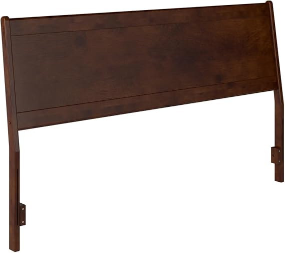 HomeStock Solid Wood Panel Headboard - Adjustable Height, Angled Design Bed Frame Mount King/Walnut