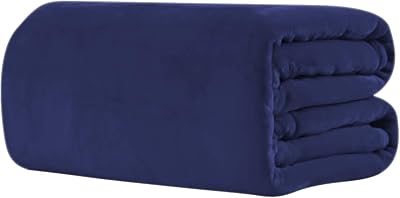 S5E5X Soft Flannel Sherpa Soft Blanket, Solid Coral Fleece Soft Bed Blanket, Warm Bed Throws for Sofa Couch Livingroom Bedroom Bedding, 50x70cm Dark Blue