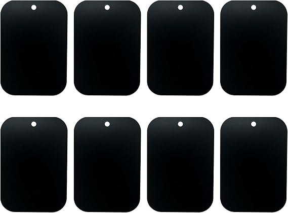 GDMINLO Mount Metal Plate(8Pack) for Magnetic Car Mount Phone Holder with Full Adhesive for Phone Magnet, 8X Rectangular (Black)