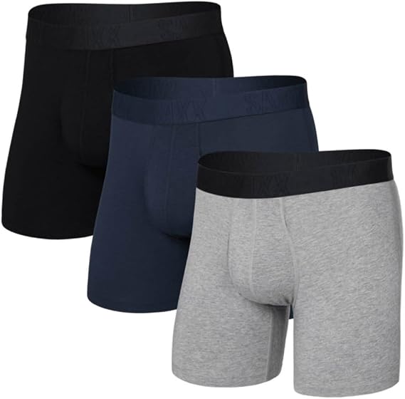  Men’s Underwear - Non-Stop Stretch Cotton Boxer Brief – Pack of 3 with Built-in Pouch Support and Fly – Underwear for Men