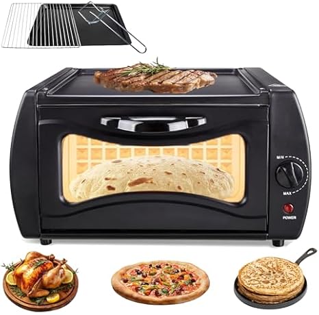 Electric Tandoor Oven 2-in-1, Mini Pizza Maker, 15L Capacity, 2100W Power, Temperature Control 122F-752F, for Home and Takeaways