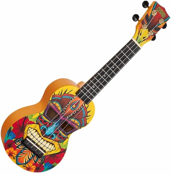 Mahalo MA1TK Art Series Soprano Ukulele, Tiki Motif Graphic