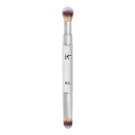 IT Cosmetics Heavenly Luxe Dual Airbrush Concealer Brush #2 | Dual-ended Luxe Makeup Brush for Liquid + Cream Concealer, Spot Concealing with Foundation, Synthetic Fibers, Cruelty-free