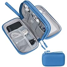 Skycase Electronic Organizer Travel Case - Waterproof Travel Cord Pouches for Organization, Cable Organizer, All-in-One Double Layers Storage Bag for Accessories, Charger, Cable, Blue - Medium