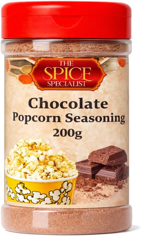 Chocolate Flavour Popcorn Seasoning 200g – Sweet Gourmet Flavouring – Perfect for Popcorn, Coffee, Desserts & Baking – by The Spice Specialist