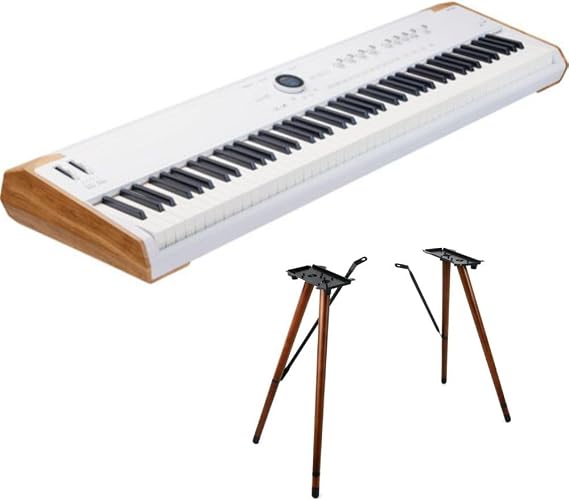 Arturia Astrolab 88 Avant-Garde Stage Keyboard with Analog Lab Pro Integration Bundle with Arturia Wooden Legs for KeyLab 88 MkII and PolyBrute Adjustable, Sturdy and Elegant Stand