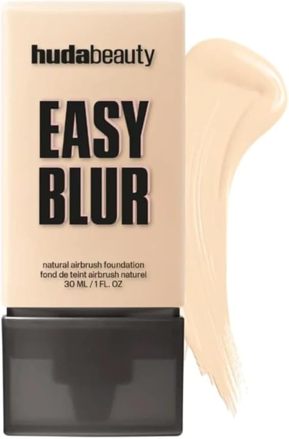 Huda Beauty Natural Airbrush Liquid Foundation with Niacinamide - Long-Lasting, Full Coverage, Weightless Feel for a Flawless Finish (110N)