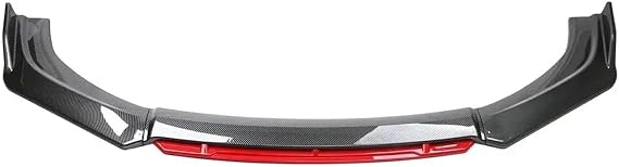 LAICY Compatible With Hyundai Tiburon Coupe 2.0 2004-2008 Car Front Bumper Lip Chin Spoiler Splitter Diffuser Body Kit Trim Air Dam Canard(Carbon Fiber and Red)