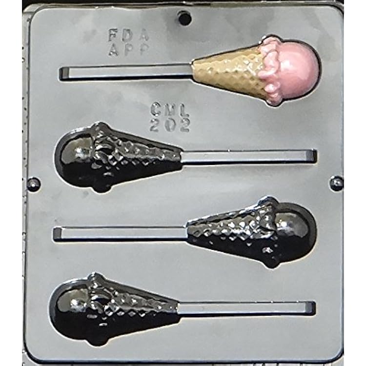 Ice Cream Cone Lollipop Chocolate Candy Mold 202