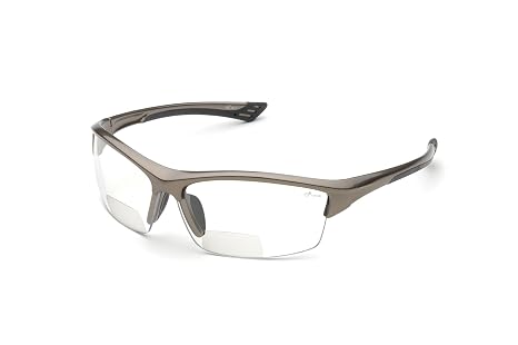 Elvex Delta Plus WELRX350C15 RX-350C 1.5 Diopter Bifocal Safety Glasses, ANSI, Metallic Brown Frame and Clear Lens for Enhanced Vision, Comfort, and Protection at Work