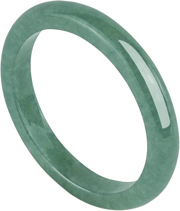 Natural Jade Ring for Women,Good Luck Jewelry Natural Green Jade Ring for Women with Gift Box