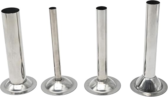 Saihisday Stainless Steel Sausage Stuffer Tubes Food Meat Grinder Attachment Stainless Steel Sausage Stuffer Tubes for Meat Grinder Set of 4 (#8)