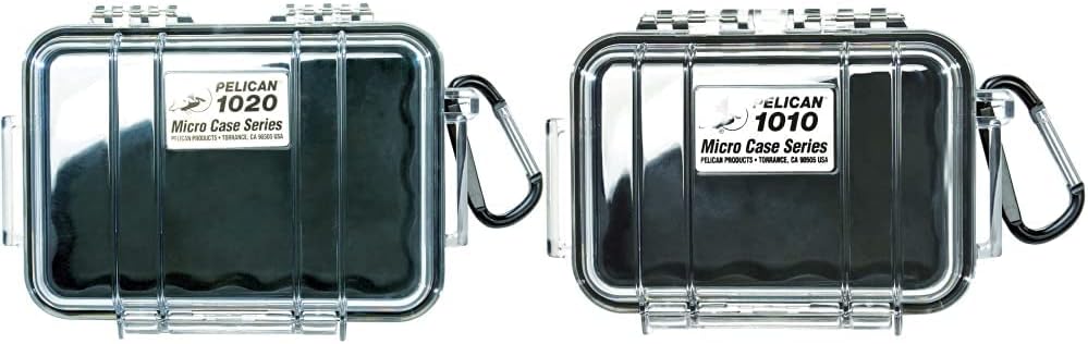 Pelican Micro Cases Bundle - 1020 Black/Clear and 1010 Black/Clear Models