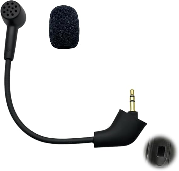 Replacement Game Microphone 3.5mm | for HyperX Cloud 2 X Core Pro Cloud Silver, Pre-2021 1st Version, Wired Gaming Headset