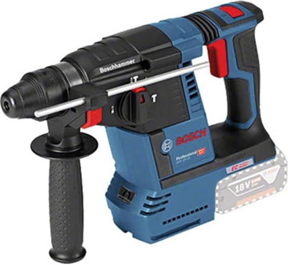 Bosch Professional 18V System GBH 18V-26 Cordless Rotary Hammer (SDS Plus, Impact Energy: 2.6 J, max. Drilling Diameter: Concrete/Steel/Wood 26/13/30 mm, excluding Batteries and Charger, in Carton)