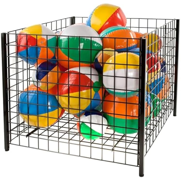 Econoco 36 Square Grid Dump Bin with Levelers, Heavy Duty Retail Display, Black