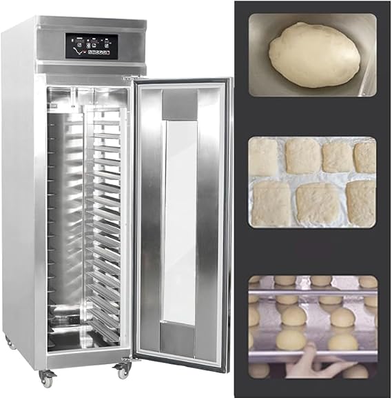 Kolice Commercial Dough Baking Proofer, 23.62" x 15.75" Tray Size Bread Proofer, Fermenter-Integrated Freezing,Thawing,Keep Fresh and Fermentation,16 Trays,600L,Temperature : -22C to 45C,Timer Control