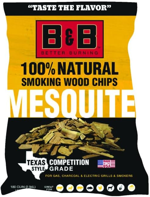 B&B Charcoal Mesquite Wood Smoking Chips 180 cu. in.