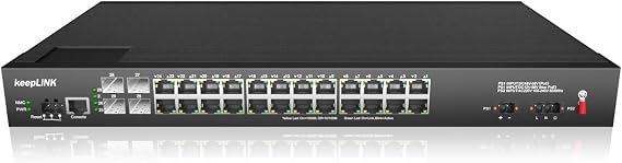 24 Port Industrial Gigabit PoE Switch Unmanaged, 24 x PoE+ @400w Ports & 4 x SFP Slots, Desktop or Rackmount, Working Range -40~185 F, IP40