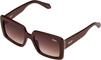 QUAY TOTAL VIBE Square Sunglasses for Women + BUNDLE with ACCESSORY EYEWEAR KIT