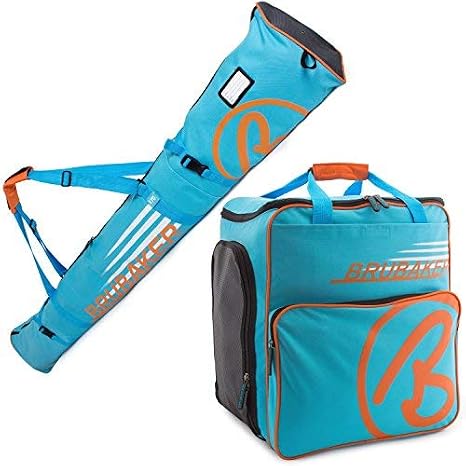 BRUBAKER Champion Combo - Limited Edition - Ski Boot Bag and Ski Bag for 1 Pair of Ski, Poles, Boots and Helmet